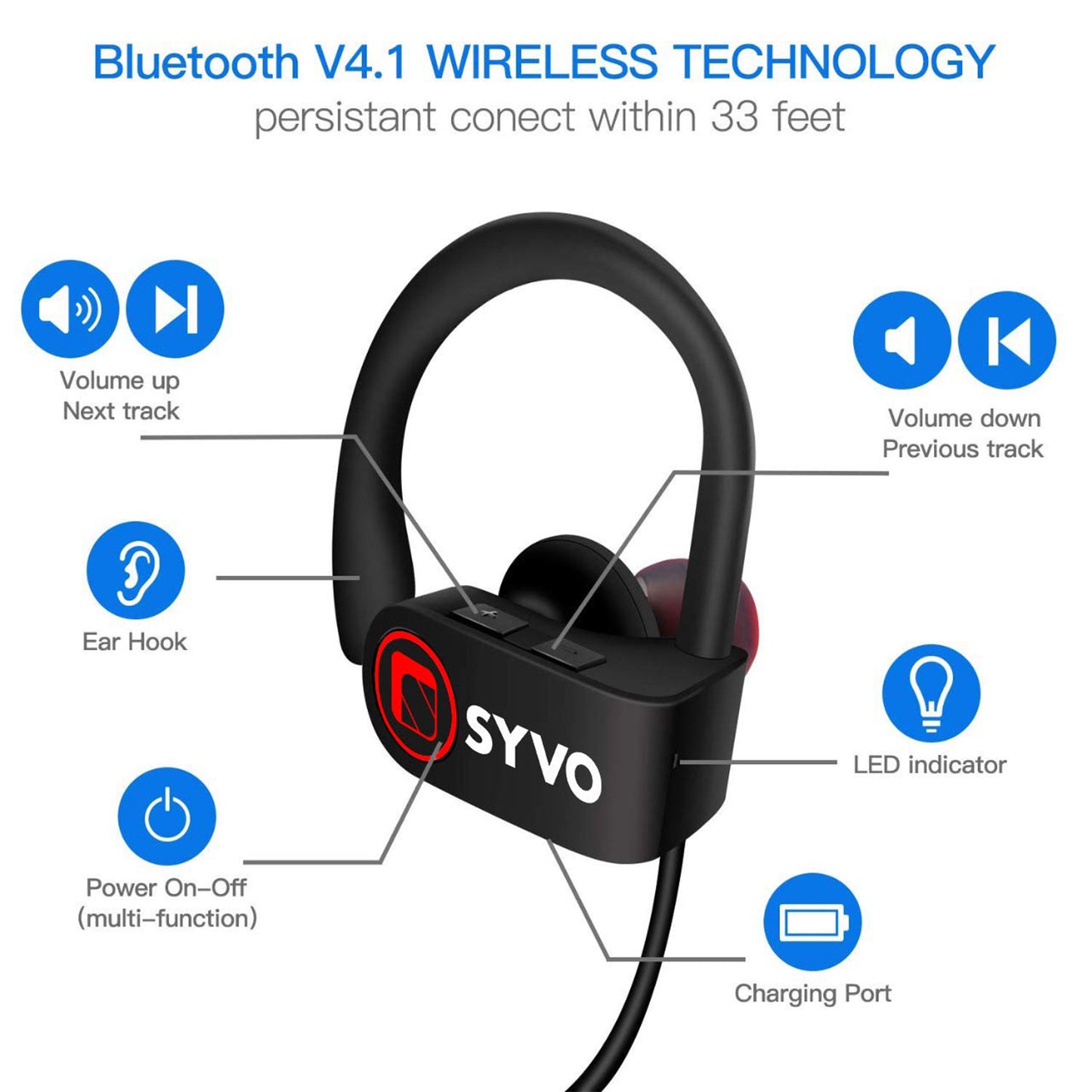 Syvo Flame Wireless Bluetooth 5.0 Earphones