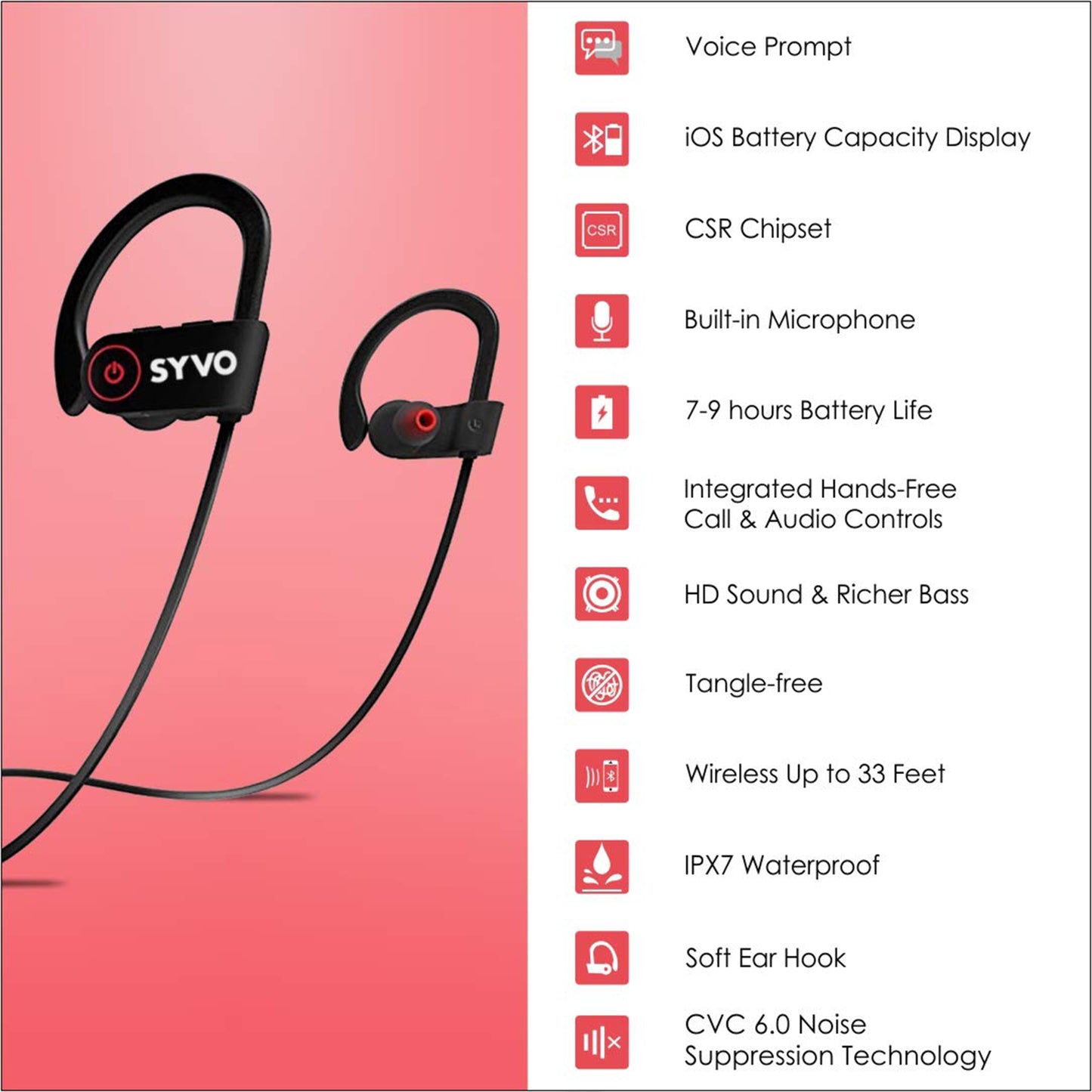 Syvo Flame Wireless Bluetooth 5.0 Earphones